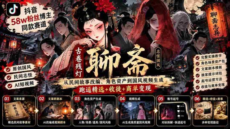 揭秘抖音热门博主58万粉丝背后的秘密:古风赛道揭秘,从民间传说改编到国风视频制作,探索精选内容、徒弟招募与商业合作盈利之道-湘创网