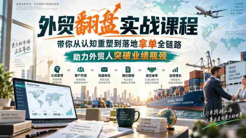外贸翻盘实战课程,带你从认知重塑到落地拿单全链路,助力外贸人突破业绩瓶颈-湘创网
