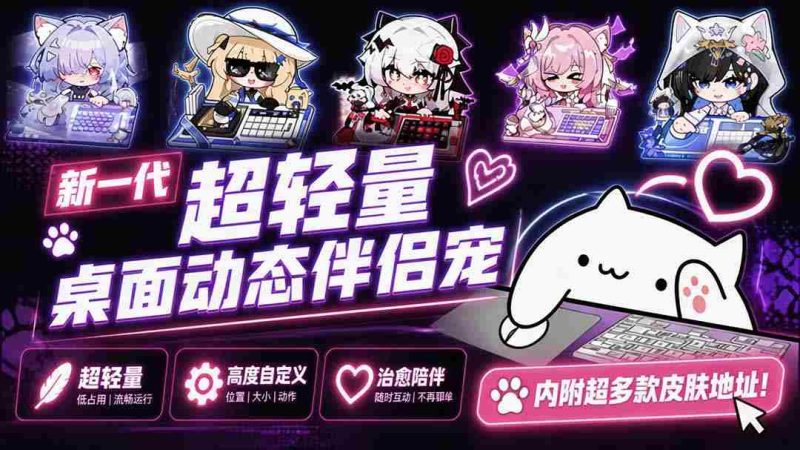 (20293期)开源免费用!新一代超轻量桌面动态伴侣宠,体验更美观,更丝滑,内附超多款皮肤地址,BongoCat-湘创网