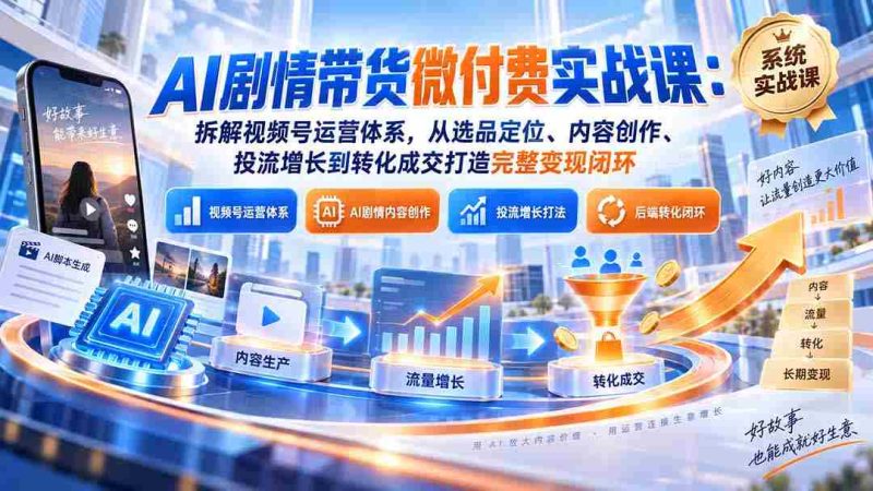 揭秘视频号AI剧情带货攻略：全方位解析选品策略、创意内容制作、精准投放技巧及转化策略，助你打造高效变现全链条-湘创网