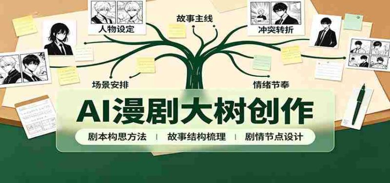 AI漫剧大树创作:剧本构思课程讲解,软件插件配置,配套工具资料完整梳理-湘创网