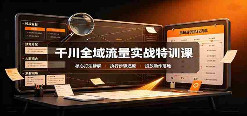 千川全域流量实战特训课：拆解全域投放实操核心打法-湘创网