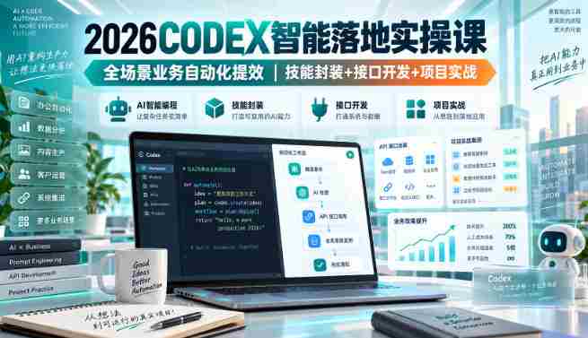 2026Codex智能落地实操课,全场景业务自动化提效,技能封装+接口开发+项目实战-湘创网