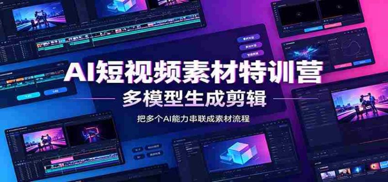 AI短视频素材特训营:Codex本地部署实操,多模型生成剪辑,爆量素材挖掘教学-湘创网