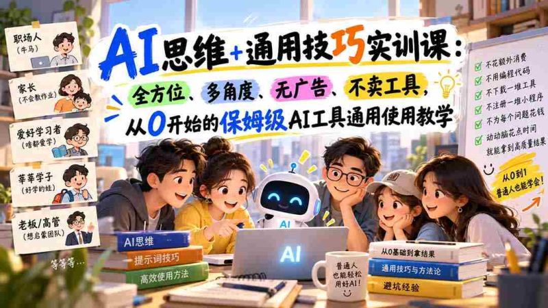 从零基础入门,AI工具全面实操:无广告植入,通用技巧深度解析,全方位学习体验-湘创网