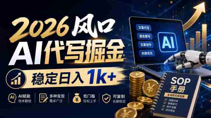 2026年AI创作浪潮下，日赚千金不是梦，独家SOP指南助力，让AI文案变现成为现实，紧跟时代潮流！-湘创网