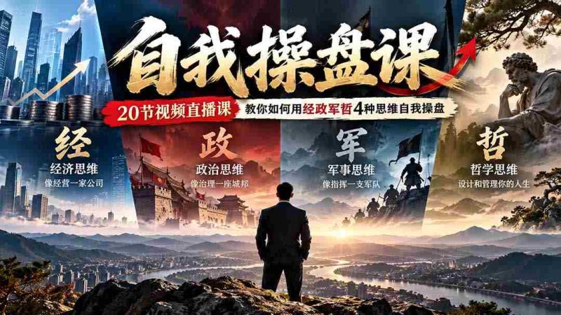 独家发布】20堂实操直播课,教你运用经政军哲思维,轻松掌握自我操盘艺术(更新至0924)-湘创网
