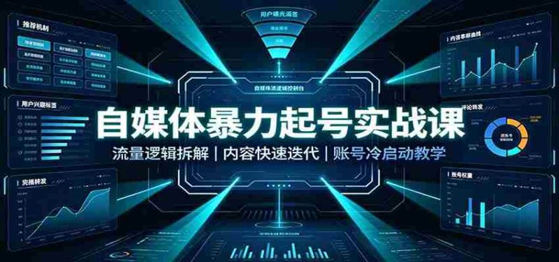自媒体暴力起号实战课:流量逻辑拆解,内容快速迭代,账号冷启动教学-湘创网