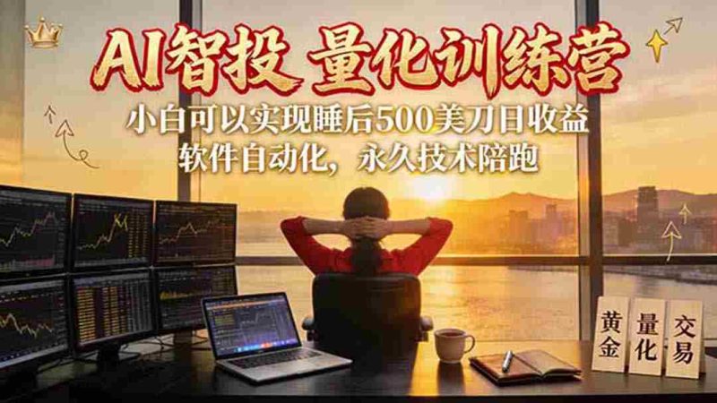 AI智投EA量化训练营【第三期】,多策略智投+防爆技术+趋势分析 ,轻松上手,矩阵放大,长期稳定。-湘创网