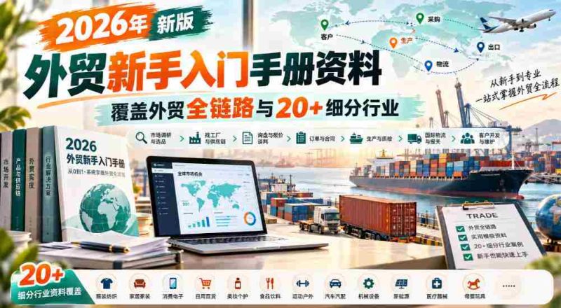 2026全新外贸初学者指南,囊括外贸全流程及逾20个专业领域知识-湘创网