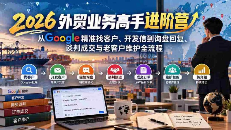2026外贸精英提升班：深度解析Google客户挖掘、邮件沟通至订单确认、商务洽谈及老客维护全方位攻略-湘创网