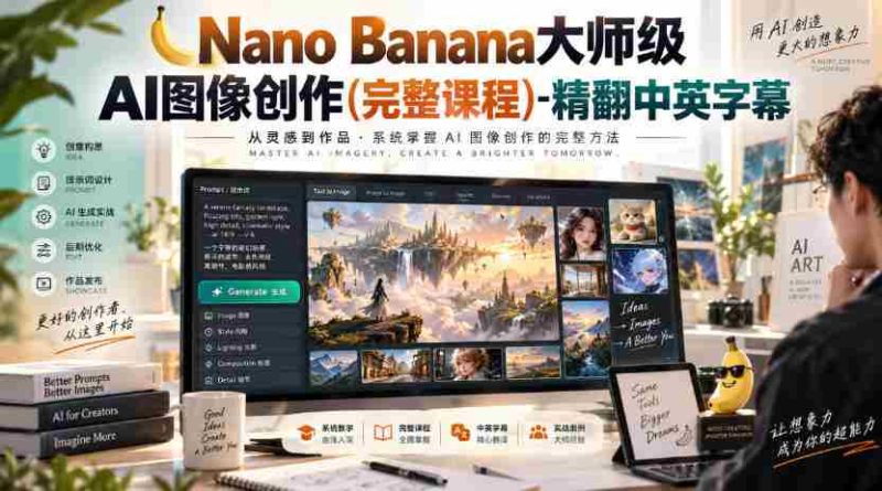 高清无痕】Nano Banana AI图像制作大师课程（全教程）双语字幕版-湘创网