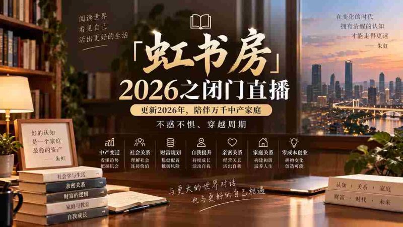 「虹书房」2026之闭门直播-更新2026年8月,陪伴万千中产家庭,不惑不惧、穿越周期-湘创网