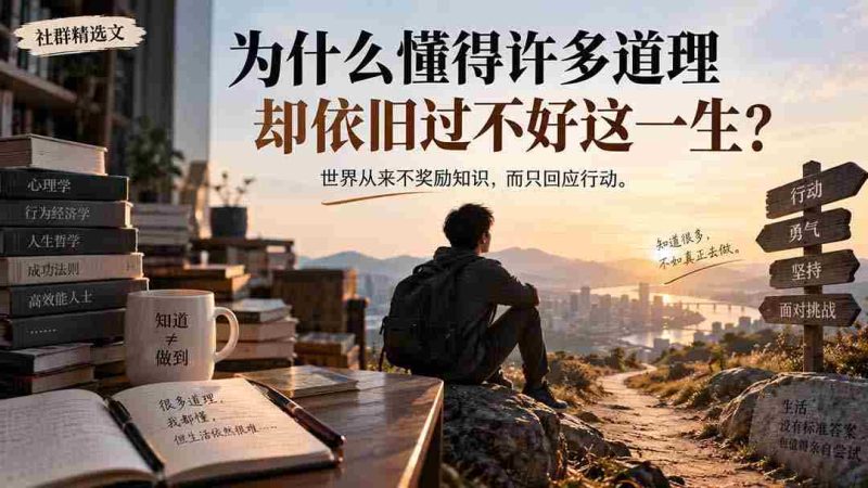 社群精选文:为什么懂得许多道理却依旧过不好这一生?-湘创网