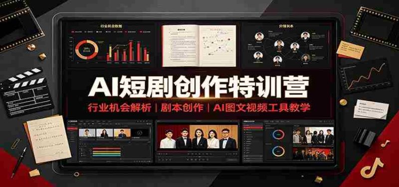 AI短剧创作特训营:行业机会解析,剧本创作,AI图文视频工具教学(文字版)-湘创网