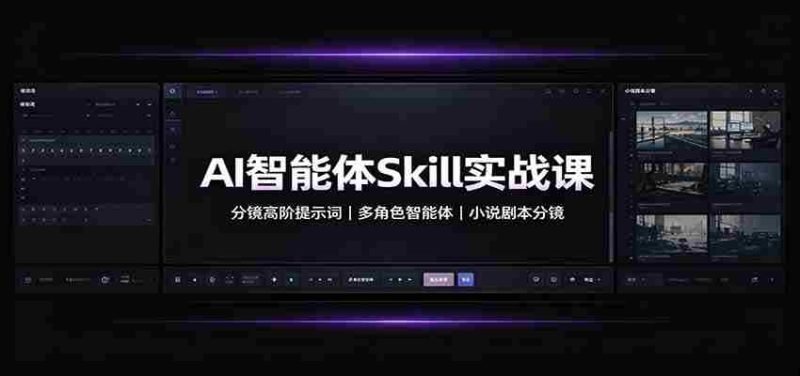 AI智能体Skill实战课：分镜高阶提示词，多角色智能体，小说剧本分镜-湘创网