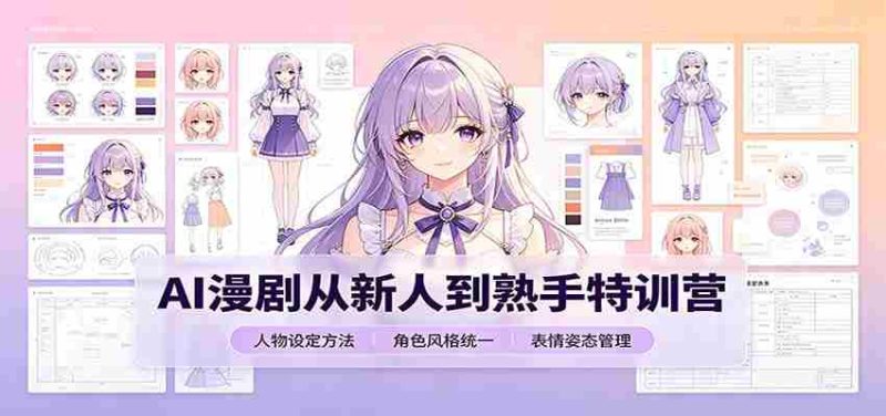 AI漫剧从新人到熟手特训营:剧本分镜创作,提示词模板,人物设定与工具资源-湘创网