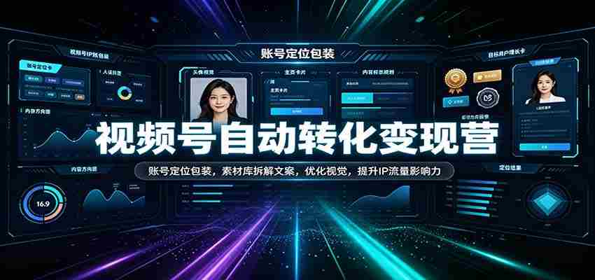 短视频变现攻略营：打造精准账号形象，解析素材库文案技巧，视觉优化升级，增强IP流量效应-湘创网