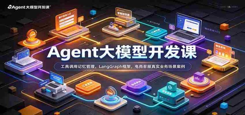 Agent大模型开发课：工具调用记忆管理，LangGraph框架，电商客服真实业务场景案例-湘创网