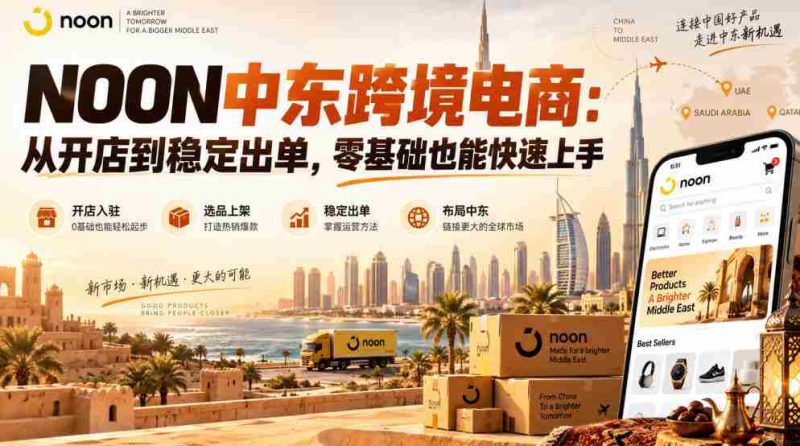 NOON中东跨境电商:从开店到稳定出单,零基础也能快速上手(更新2026)-湘创网