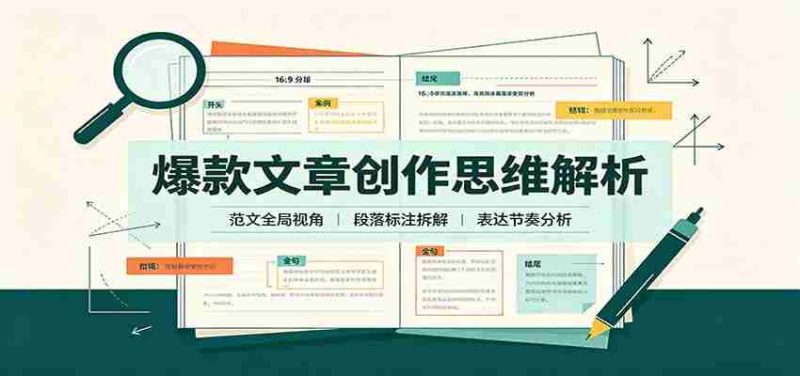 爆款文章创作思维解析:全局视角拆解范文,梳理行文逻辑,搭配真实拆文实操案例-湘创网