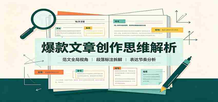 爆款文章创作思维解析：全局视角拆解范文，梳理行文逻辑，搭配真实拆文实操案例-湘创网