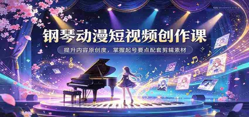 动漫钢琴短视频制作攻略:解锁内容创意,学会账号涨粉技巧及剪辑资源搭配-湘创网