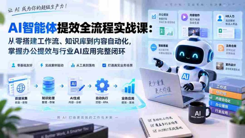 (20260期)AI智能体提效全流程实战课:从零搭建工作流、知识库到内容自动化,掌握办公提效与行业AI应用完整闭环-湘创网