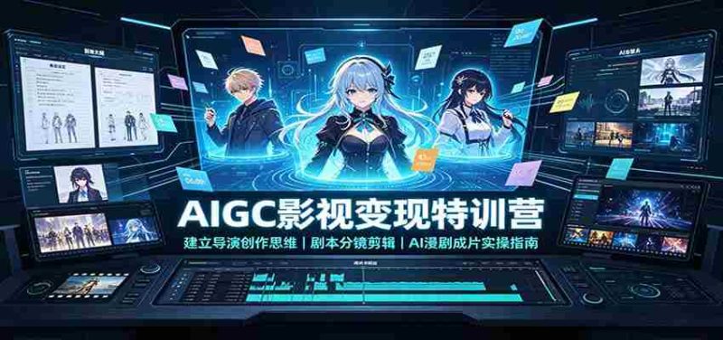 AIGC影视变现特训营:建立导演创作思维,剧本分镜剪辑,AI漫剧成片实操指南-湘创网