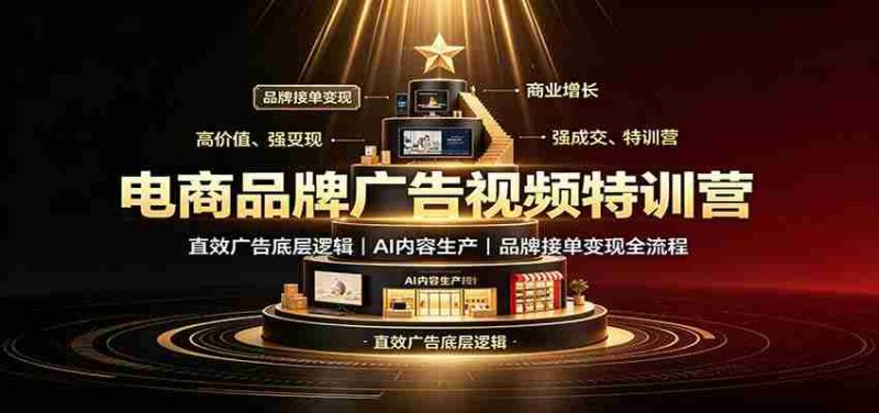 电商品牌广告视频特训:直效广告底层逻辑,AI内容生产,品牌接单变现全流程-湘创网