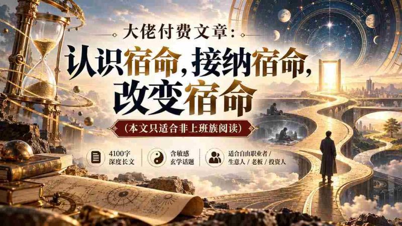 独家揭秘】宿命的奥秘：领悟、拥抱与重塑，非上班族必读的付费文章-湘创网