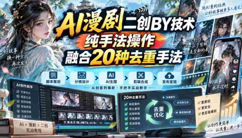 揭秘AI技术与20重去重秘籍:漫剧二创搬运的纯手法之道-湘创网