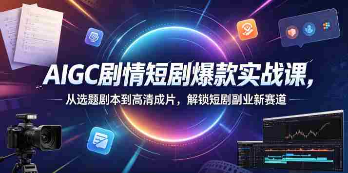 AIGC剧情短剧爆款实战课，从选题剧本到高清成片，解锁短剧副业新赛道（更新0906）-湘创网