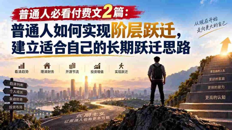 (20262期)普通人必看付费文2篇:普通人如何实现阶层跃迁,建立适合自己的长期跃迁思路-湘创网