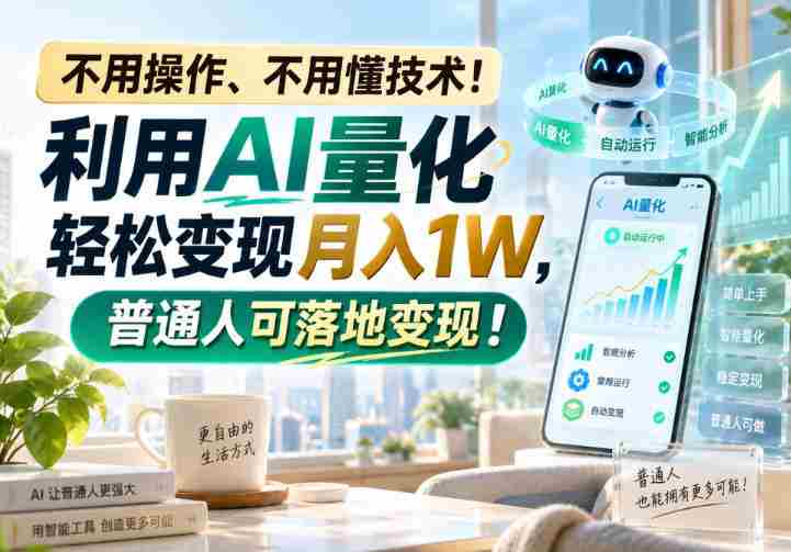 利用AI量化轻松变现月入1W,普通人可落地变现,不用操作、不用懂技术!-湘创网