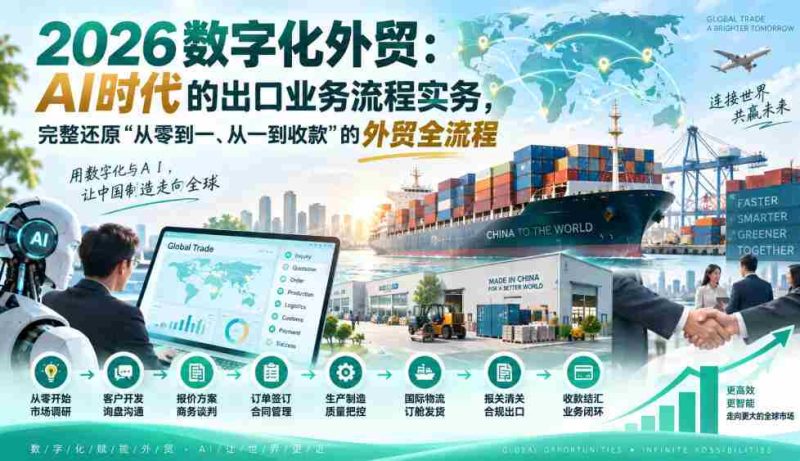 2026外贸数字化转型:AI浪潮下的出口交易实操,揭秘“零起点到盈利”的完整外贸路径-湘创网
