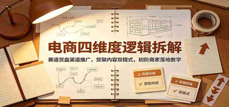 电商四维度逻辑拆解：赛道货盘渠道推广，货架内容双模式，初阶商家落地教学-湘创网