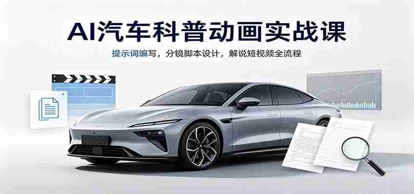 AI汽车科普动画实战课：提示词编写，分镜脚本设计，解说短视频全流程-湘创网