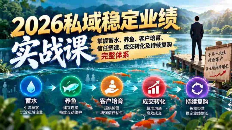 2026年度私域流量盈利攻略:全面解锁蓄客、养客、培育客户信任、实现交易转化与长久回购策略-湘创网