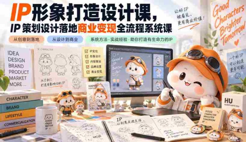 IP形象打造设计课,IP策划设计落地商业变现全流程系统课-湘创网