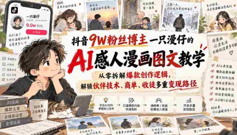 漫仔抖音达人分享AI绘画技巧,揭秘爆款制作秘诀,探索多元化盈利之道-湘创网