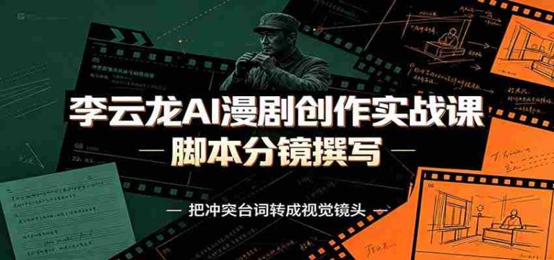 李云龙AI漫剧创作实战课:角色人设还原,脚本分镜撰写,AI漫剧成片完整制作教学-湘创网