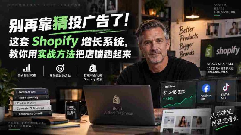 （20367期）别再靠猜投广告了！这套 Shopify 增长系统，教你用实战方法把店铺跑起来【原创双语字幕】-湘创网