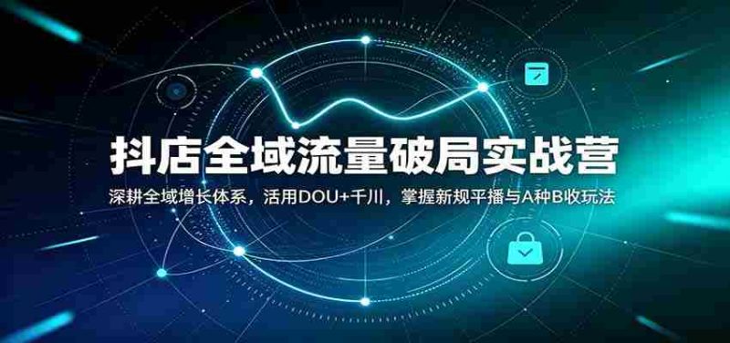抖店全域流量破局实战营：深耕全域增长体系，活用DOU+千川，掌握新规平播与A种B收玩法-湘创网