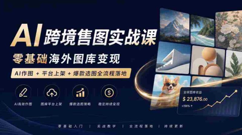AI绘图实战攻略：从新手到海外图库盈利，一站式掌握AI绘图、平台发布与爆款图片挑选技巧-湘创网