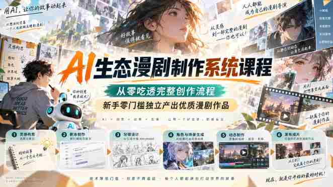 AI生态漫剧制作系统课程,从零吃透完整创作流程,新手零门槛独立产出优质漫剧作品-湘创网