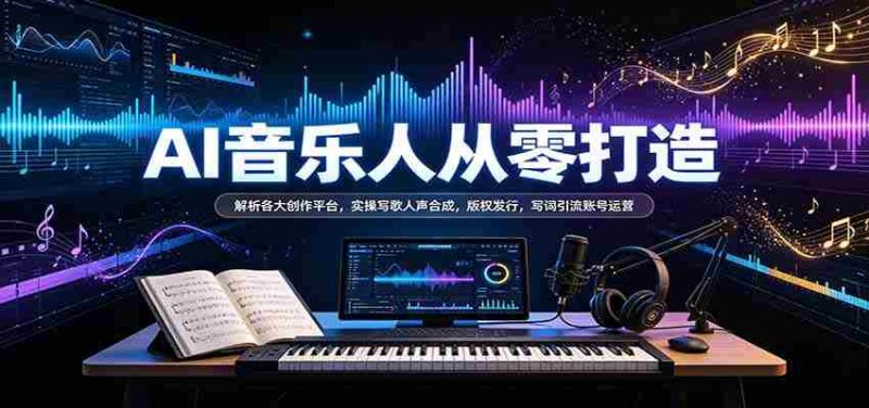 揭秘AI音乐创作全流程:深度解析创作平台,实操人声合成技巧,掌握版权发行与词曲引流策略-湘创网