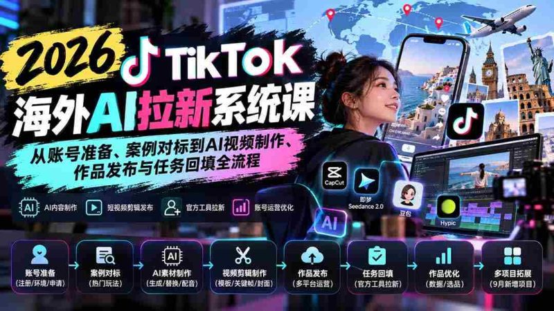 2026年TikTok国际版AI吸粉攻略:全方位揭秘账号搭建、热门案例学习、AI视频制作及发布全攻略-湘创网