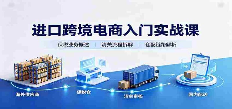 进口跨境电商入门实战课:基础概念政策解读,保税业务流程,多类系统模式教学-湘创网