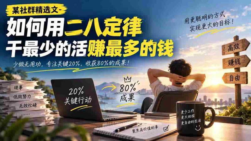 某社群精选文-如何用二八定律干最少的活赚最多的钱-湘创网